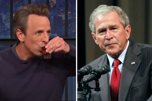 Seth Meyers Drinks on ‘Late Night’ After Hearing “War Criminal” George W. Bush Call Iraq Invasion “Unjustified”