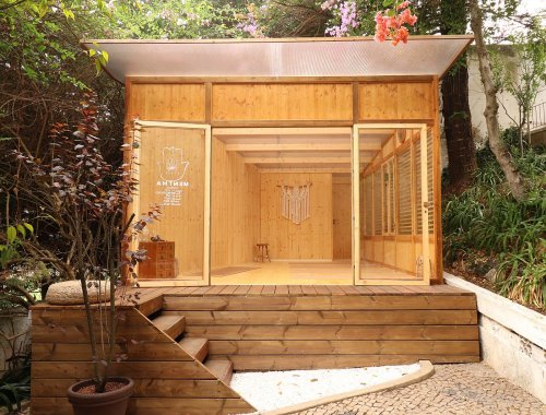 Well-Lit and Woodsy Garden Yoga Studio is a Serene Backyard Escape