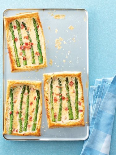 Cheat's asparagus, ham and cheese tart recipe | delicious. magazine