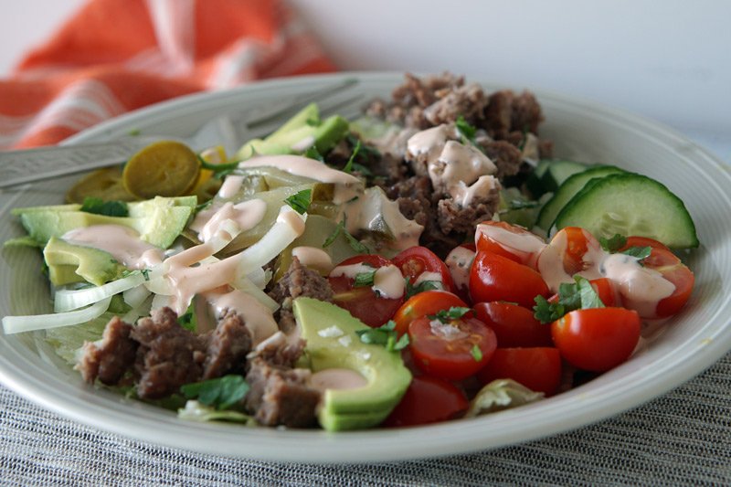 Low-Carb Burger in a Bowl