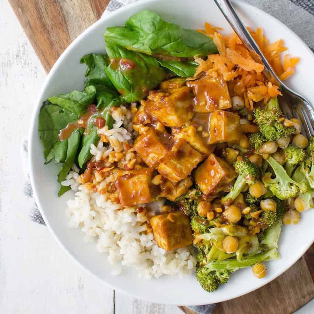 Peanut Tofu Buddha Bowl (Vegan and Gluten-Free)