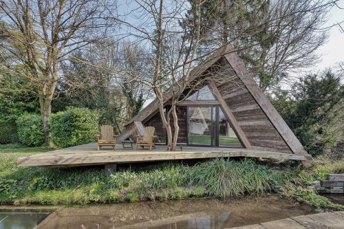 A Tiny A-Frame Cabin in England That’s Self Built With Sustainable Materials
