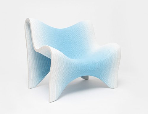 philipp aduatz + incremental3d apply gradient tones to 3D printed concrete furniture series