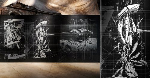 iris ceramica group arises a cyberpunk wall blending technology with art