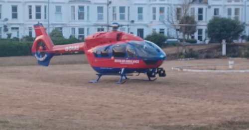 Incident at Exmouth seafront as air ambulance on scene - updates