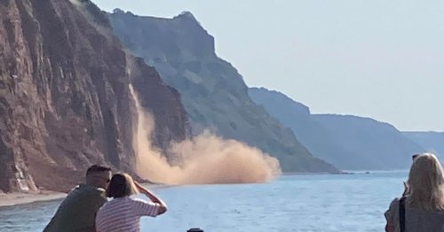 Massive Sidmouth cliff fall rumbles along coast