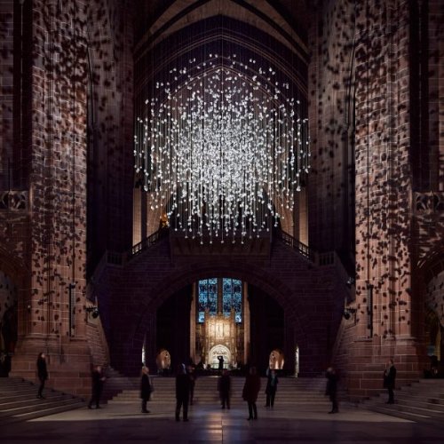 Paul Cocksedge suspends over 2,000 pieces of coal in Liverpool Cathedral