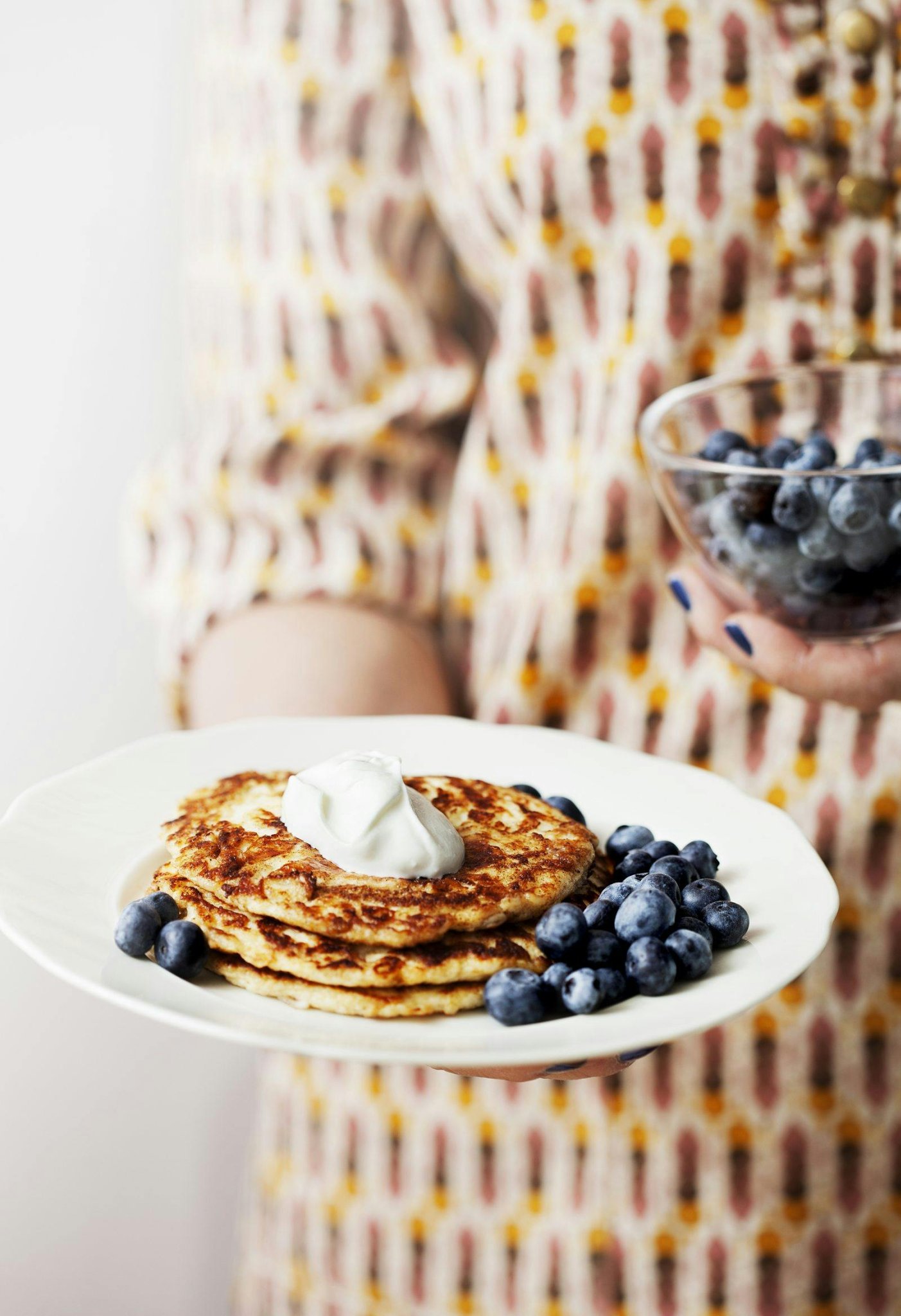 Keto Pancakes with Berries and Cream