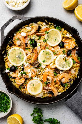 One Pot Shrimp with Orzo