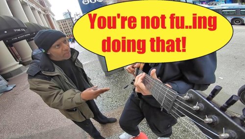Busker Gets Accused Of Faking His Guitar Solo And Handles It Like A Champ