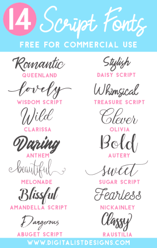 14 Free for Commercial Use Script Fonts - DigitalistDesigns