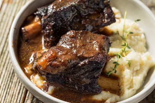 These red wine-braised short ribs are fall-off-the-bone tender