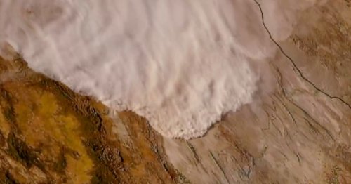 Dramatic satellite footage shows dust storm tearing across landscape