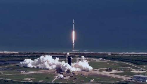 Cool footage shot from a helicopter shows SpaceX’s latest rocket launch