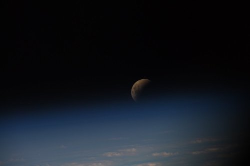 This is how the lunar eclipse looked from space