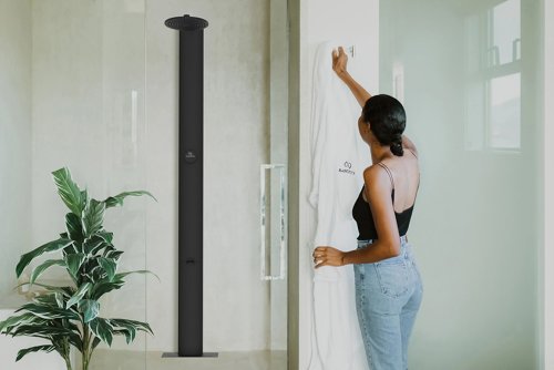 RainStick recycles your water while you shower to reduce waste and energy