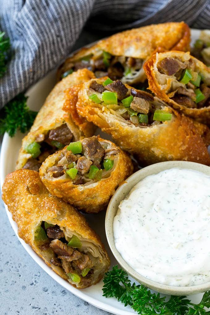 Philly Cheesesteak Egg Rolls