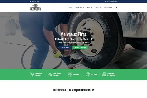 Houston's Malveaux Tires Releases a New Website, Offering Online Estimate Requests and More - Discover Web Solutions, LLC
