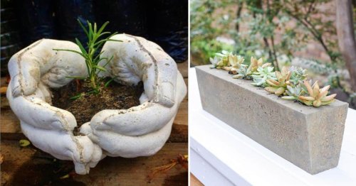 23 DIY Concrete Vases and Planter Ideas
