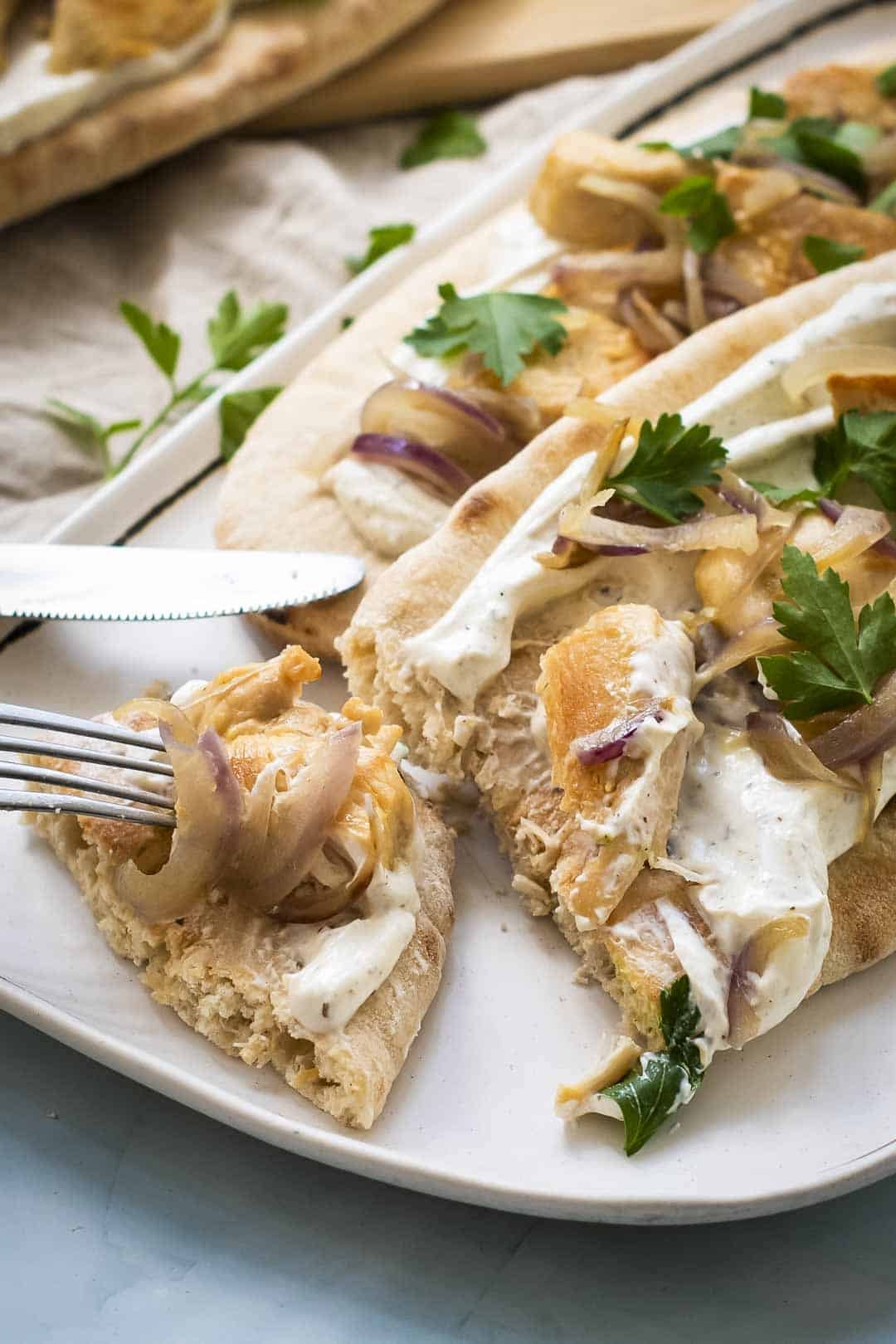 Healthy Chicken Pitas With Homemade Yogurt Sauce