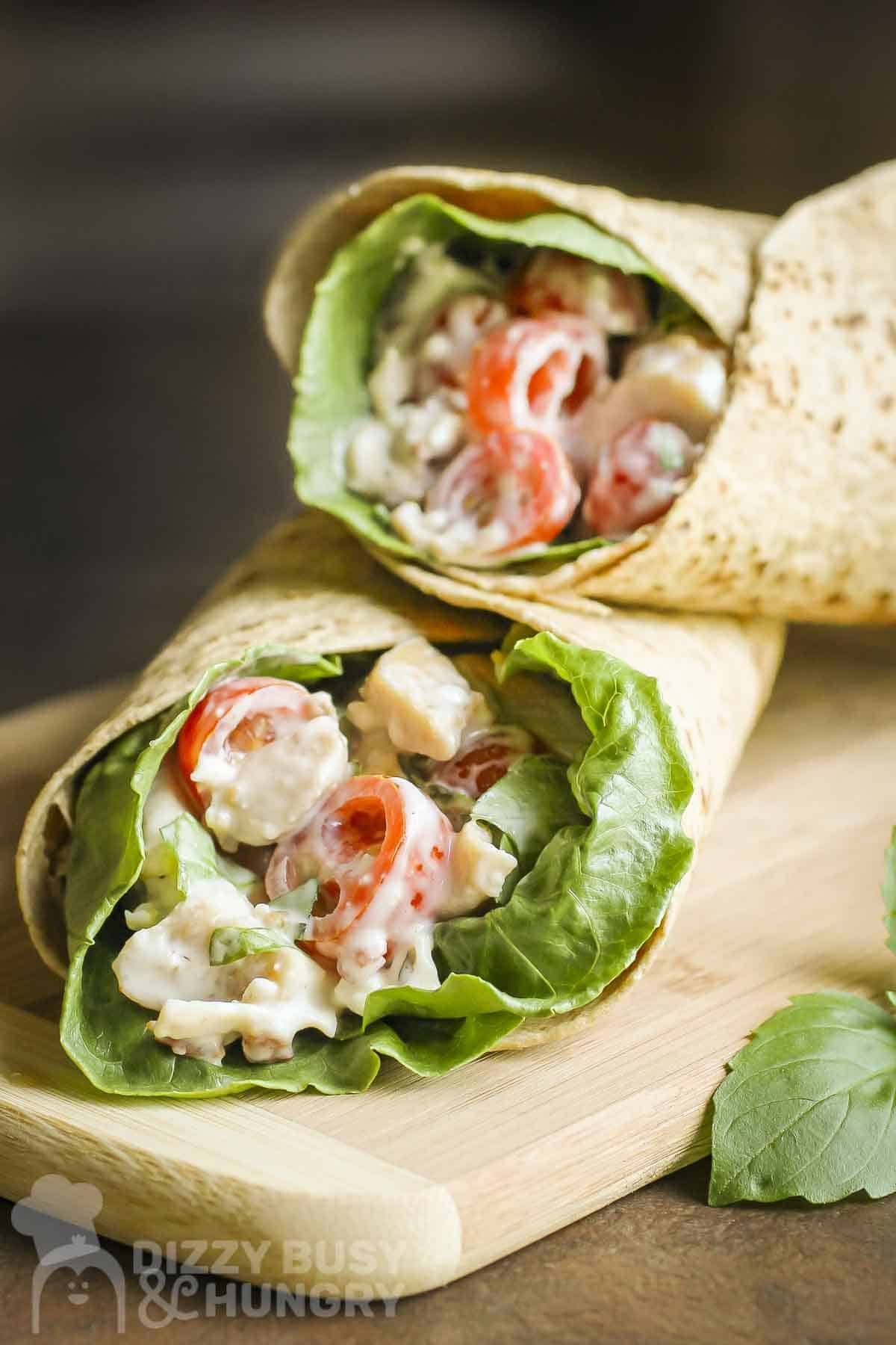 Blue Cheese Chicken Wraps with Bacon