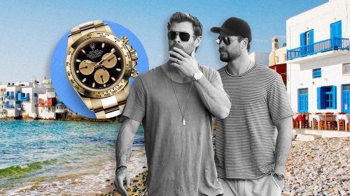 Chris & Liam Hemsworth Step Out In Mykonos Wearing Matching Rolex ...