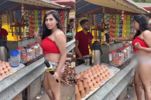 Viral Video: ‘Achcha Laga Dekh Kar…!’ Tea Seller’s Honest Reply to Girl in Skimpy Dress, Watch