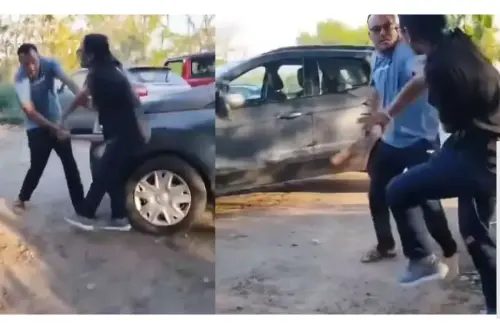 Viral Video: Husband Catches Wife with Another Man, Beats Her Brutally with Stick, Lover Keeps Mum, Watch