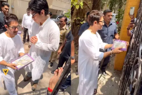 Aamir Khan in Kurta Pyjama Looks Stylish, Distributes Sweets to Media on EID; WATCH