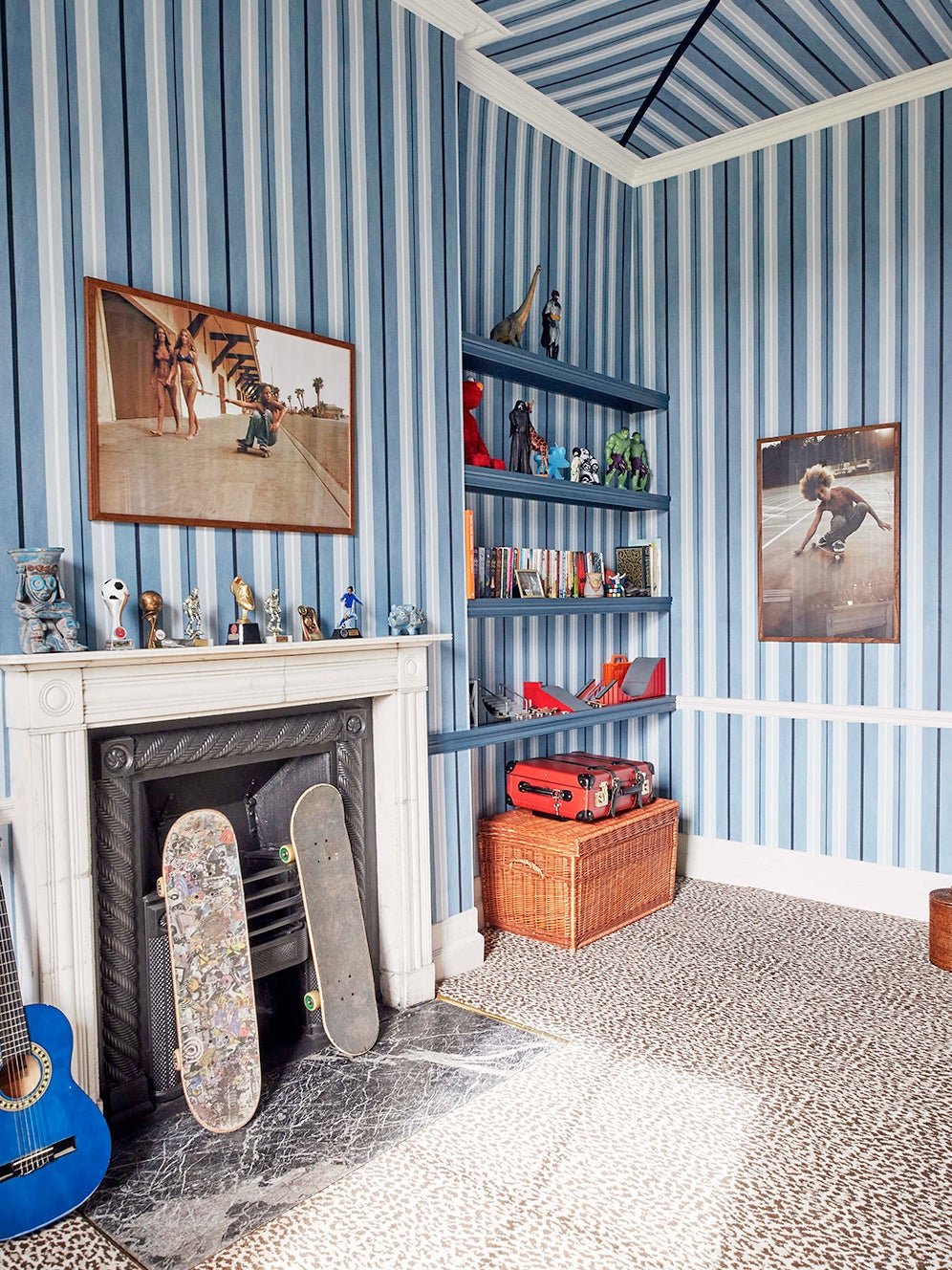 The Castle Next Door Inspired This British Teen’s Stripes-on-Stripes Bedroom