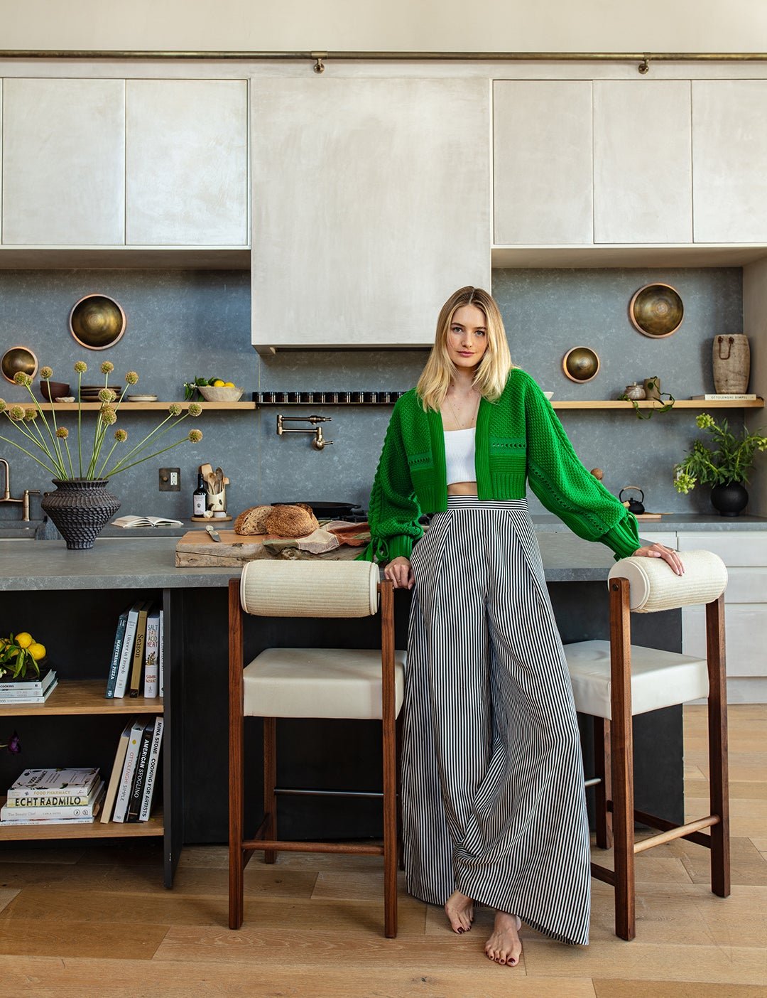 This Model Raised the Cabinets in Her L.A. Loft’s Kitchen to Make Way for Her Dream Library Ladder