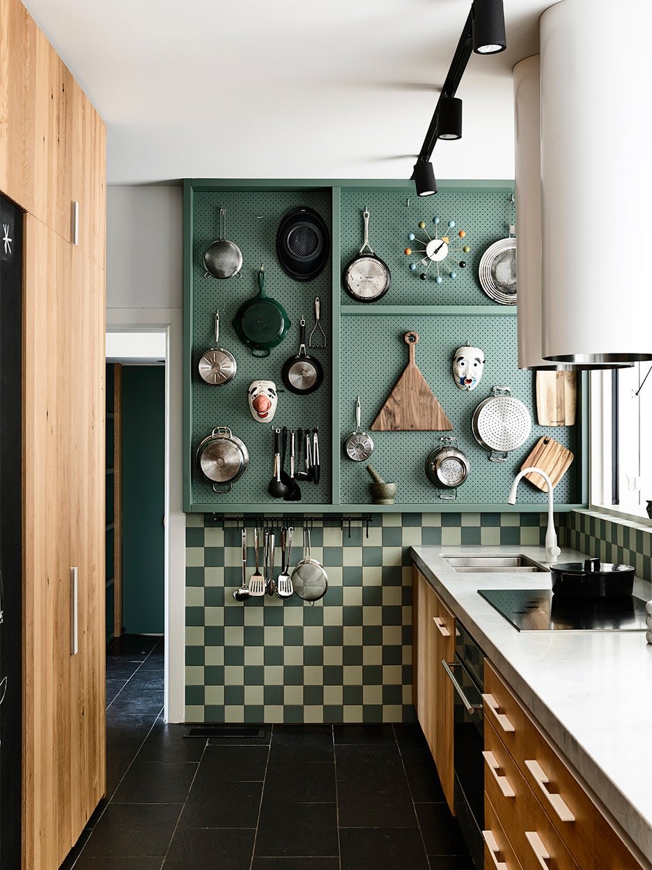 Julia Child’s Pegboard Is Back and Better Than Ever in This Green Kitchen