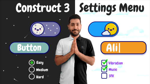 Construct3 Settings Menu (Most Common UI Elements)| HTML5 Game Tutorials