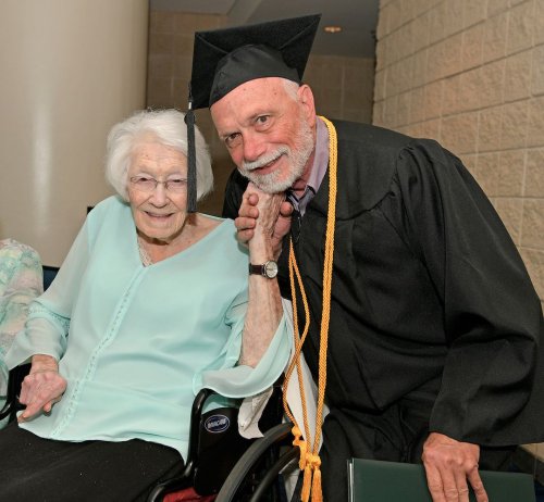 72-Year-Old Man Finally Graduates College Accompanied By 99-Year-Old Mother
