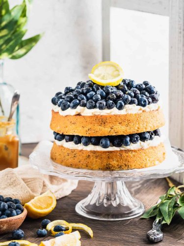 Lemon Poppy Seed Blueberry Cake