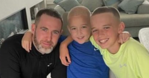 Stephen Bradley shaves his head for young son's charity fundraiser