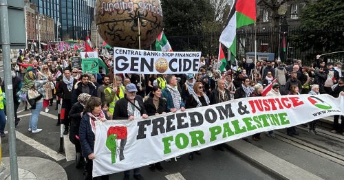 Thousands of protesters in Dublin urged to continue support for Palestine