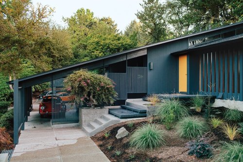 Articles about midcentury renovation portland capitalizes nature seven doors outside on Dwell.com