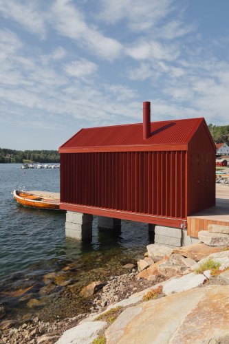 Photo 1 of 9 in This Tiny Boathouse in Norway Is a Private Retreat in…