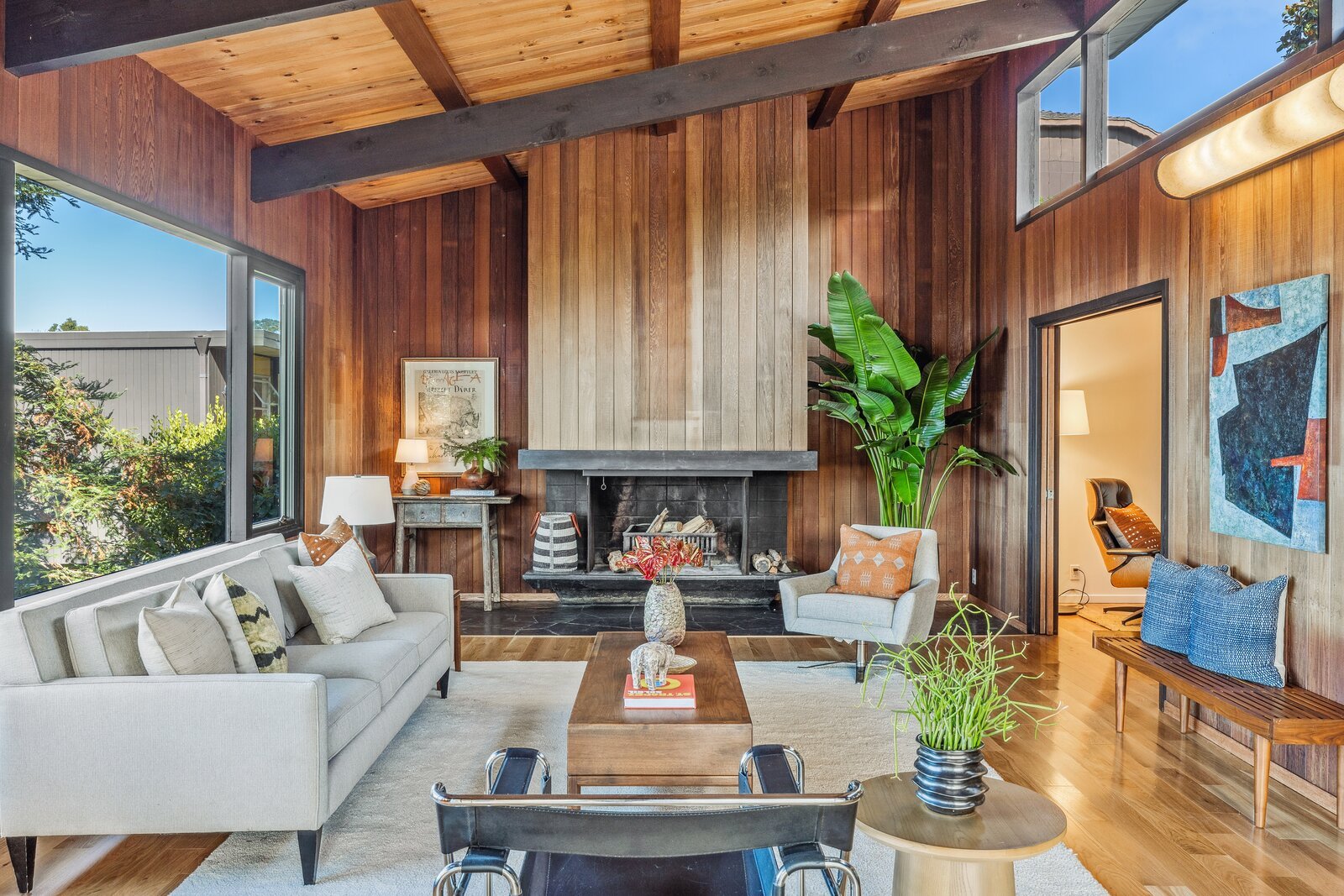 A Hillside Midcentury With a Wood-Wrapped Interior Surfaces in the East Bay for $2M