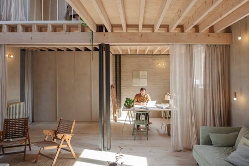 A Ravishing Live/Work Space in Brussels Is Finished With Soils Collected From Building Sites