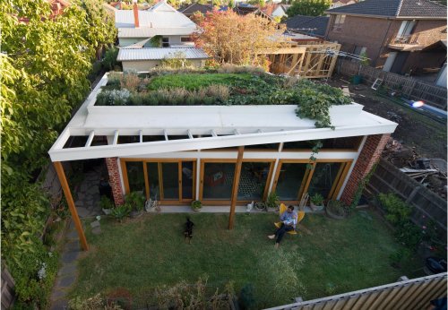 Articles about australian architects simple brick house impressive green roof on Dwell.com