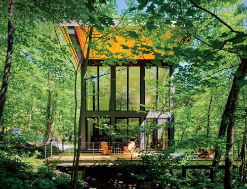 Articles about little cabin cantilevered over rocky ledge mountains on Dwell.com