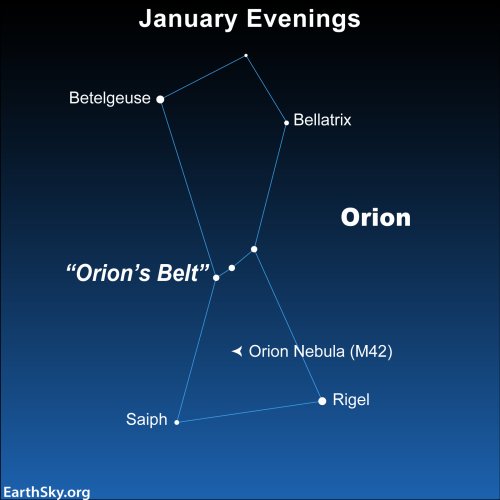 Blue-white Rigel is Orion’s brightest star