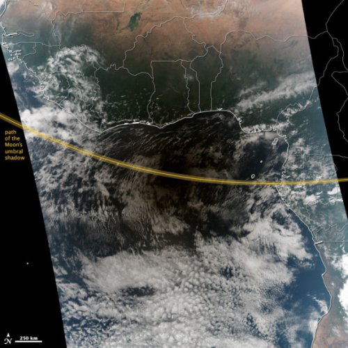View from space: Hybrid eclipse shades Africa