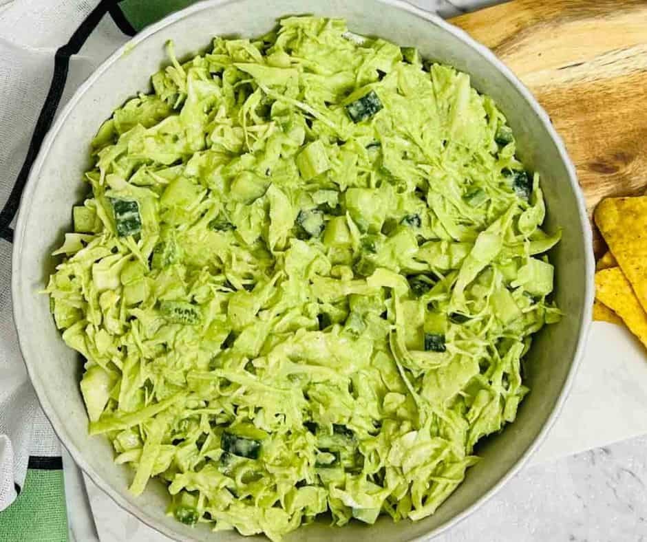Cabbage Salad with Indian Green Chutney Dressing