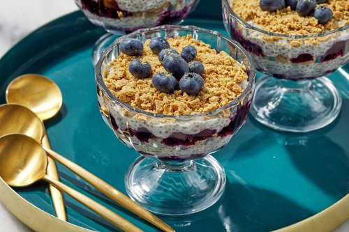 This Lemon-Blueberry Cheesecake Chia Pudding Is the Dessert Mashup You've Been Waiting For