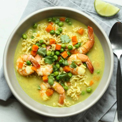 Coconut Shrimp Curry with Instant Ramen Noodles Recipe