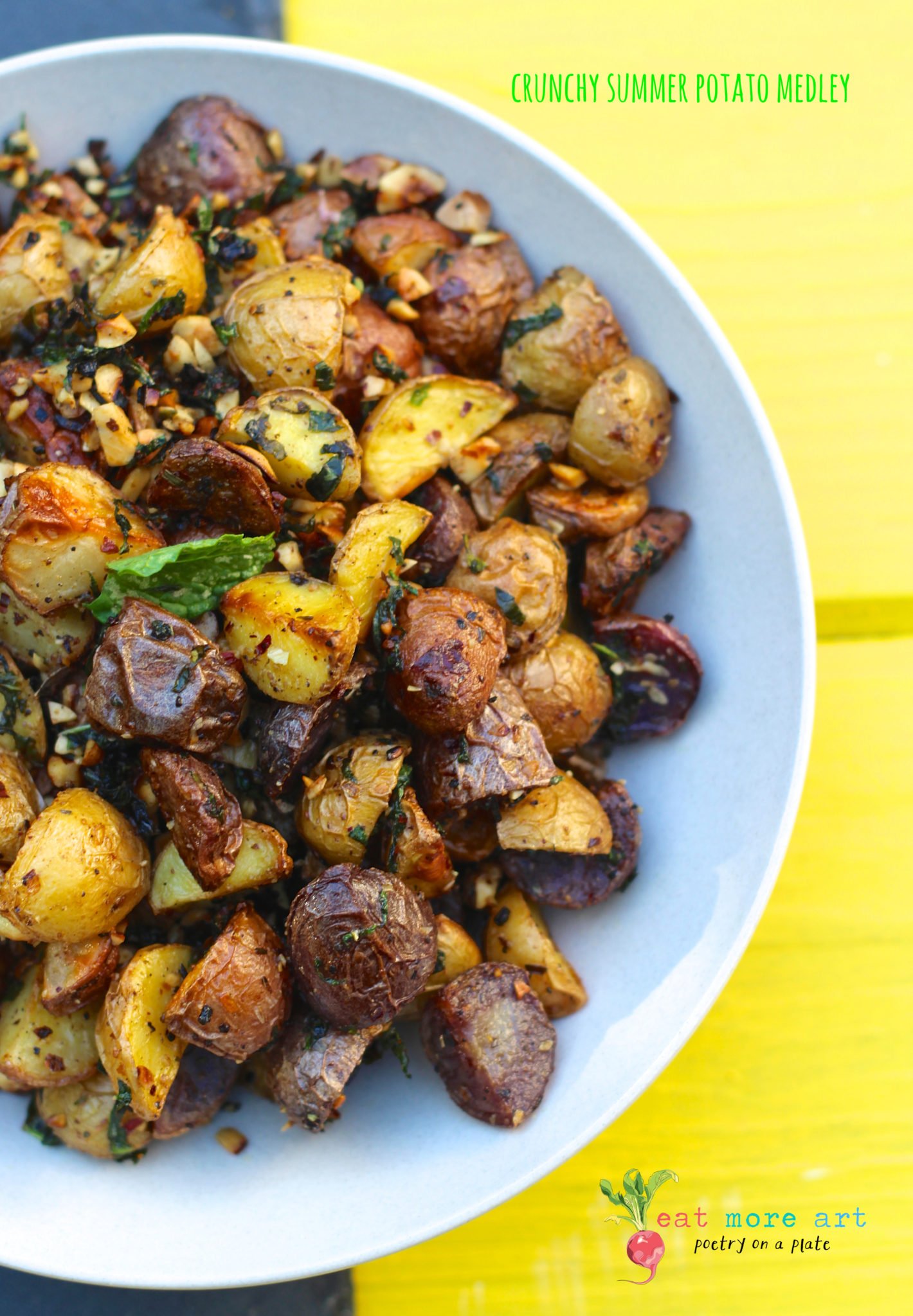 Crunchy Summer Potato Medley | Roasted Potatoes with Hazelnuts & Herbs | Eat More Art