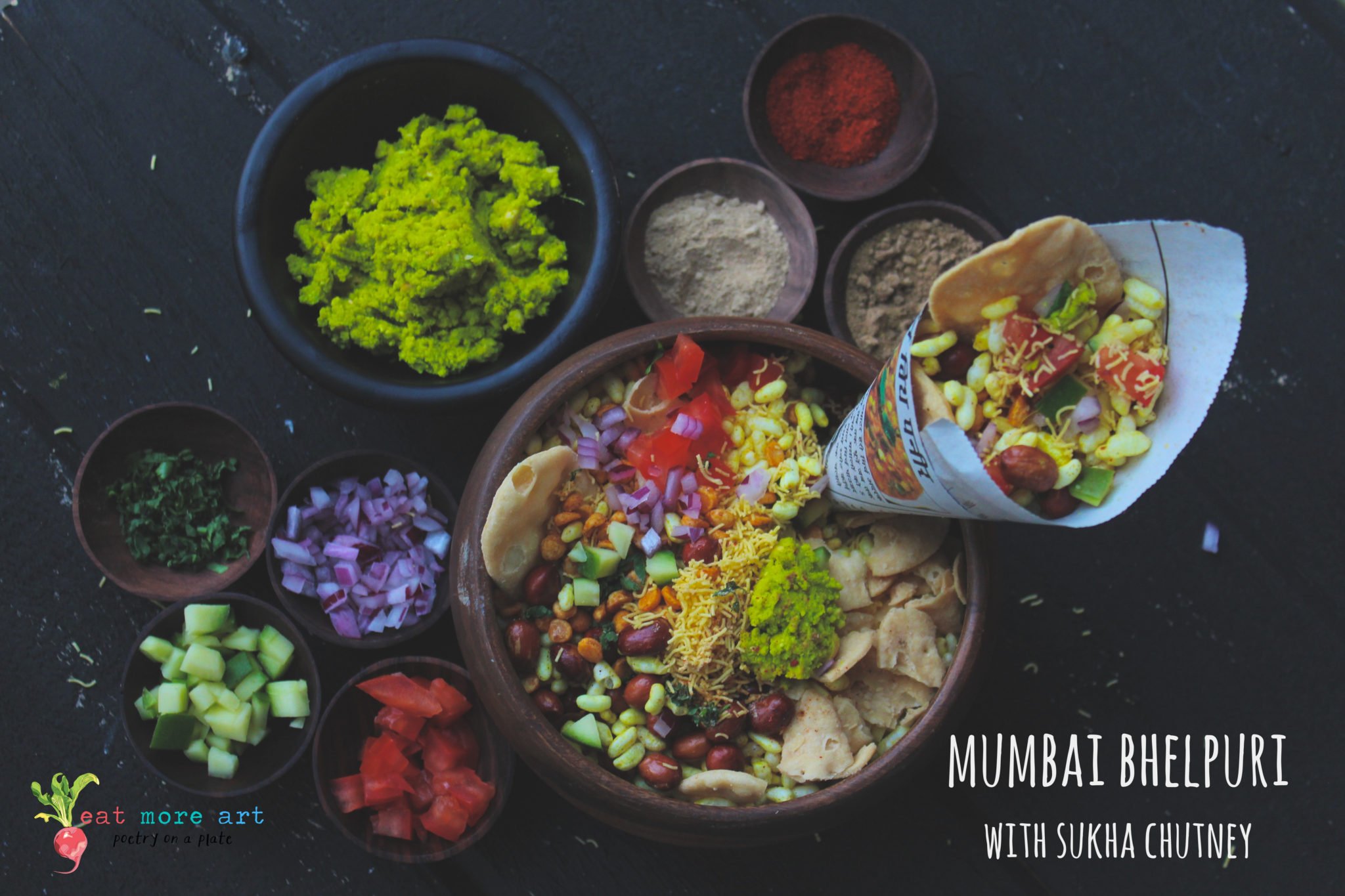 Mumbai Bhelpuri with Sukha Chutney | Street food of Mumbai | Eat More Art